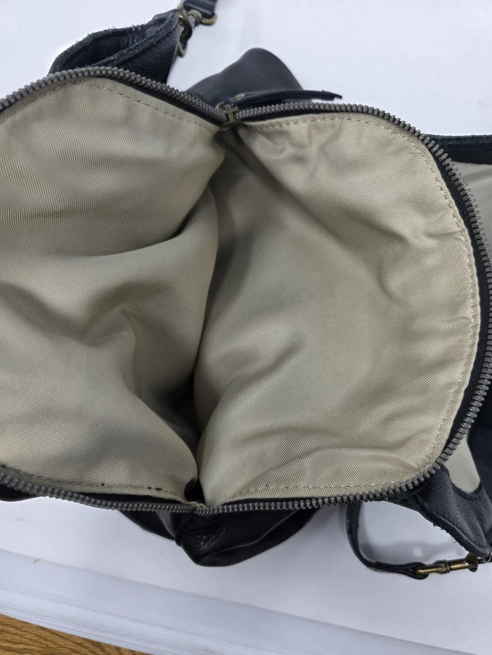 American West Black Leather Hobo Handbag